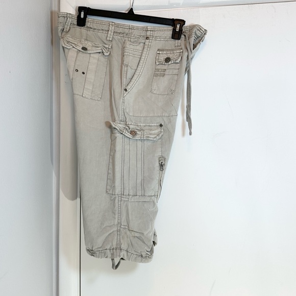 Private Blue Utility Cream Colored Cargo Cotton Utility Shorts 38 waist like new - Picture 4 of 15